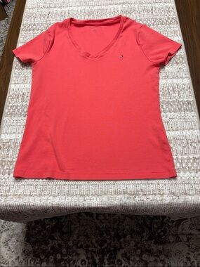 Tommy Hilfiger Coral V-Neck Short Sleeve Tee